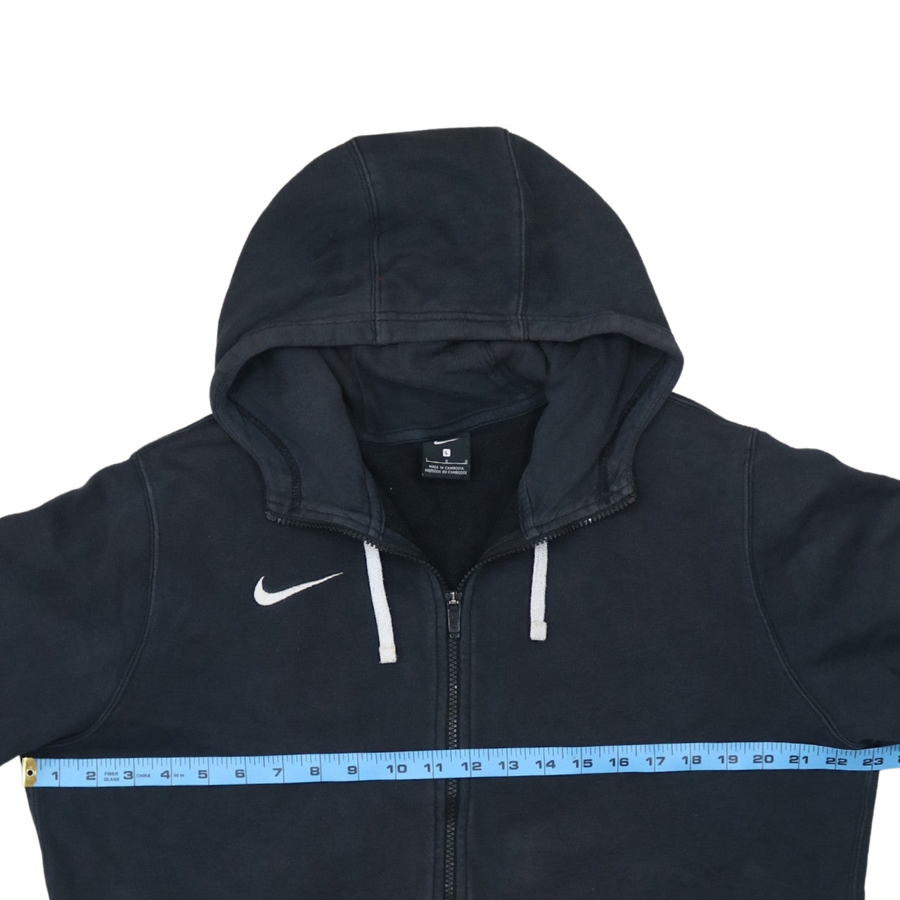 Nike Men's Black Full Zip Hoodie L Logo Sportswear Fleece