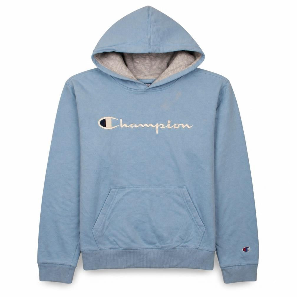 Champion Womens Blue Pullover Hoodie XL Logo Embroidered Sweatshirt