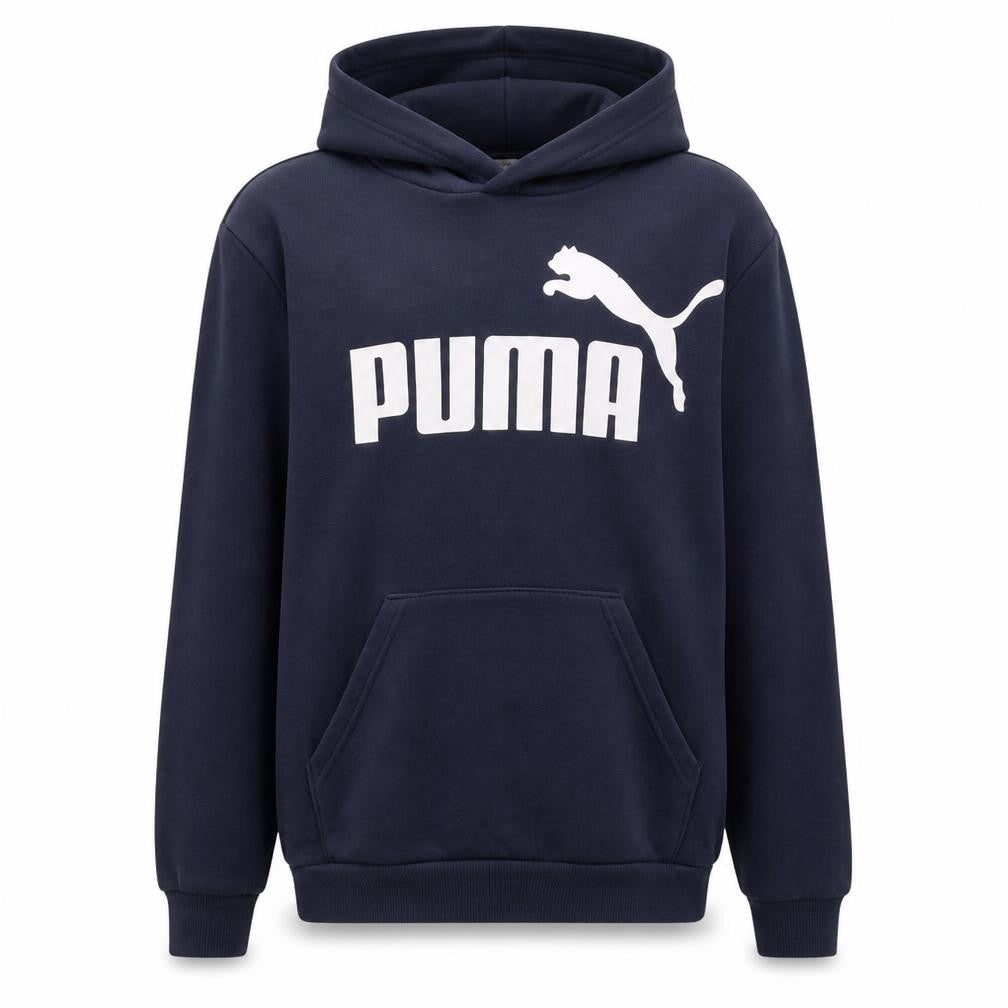 Puma Boys Navy Blue Pullover Hoodie 13-14 Years Cotton Logo Design