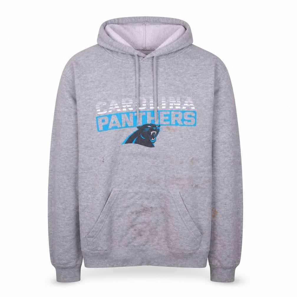 NFL Team Apparel Men's Grey Carolina Panthers Pullover Hoodie L