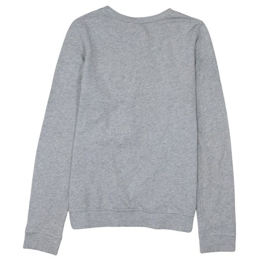 Calvin Klein Women Grey Pullover Sweatshirt S Logo Crew Neck
