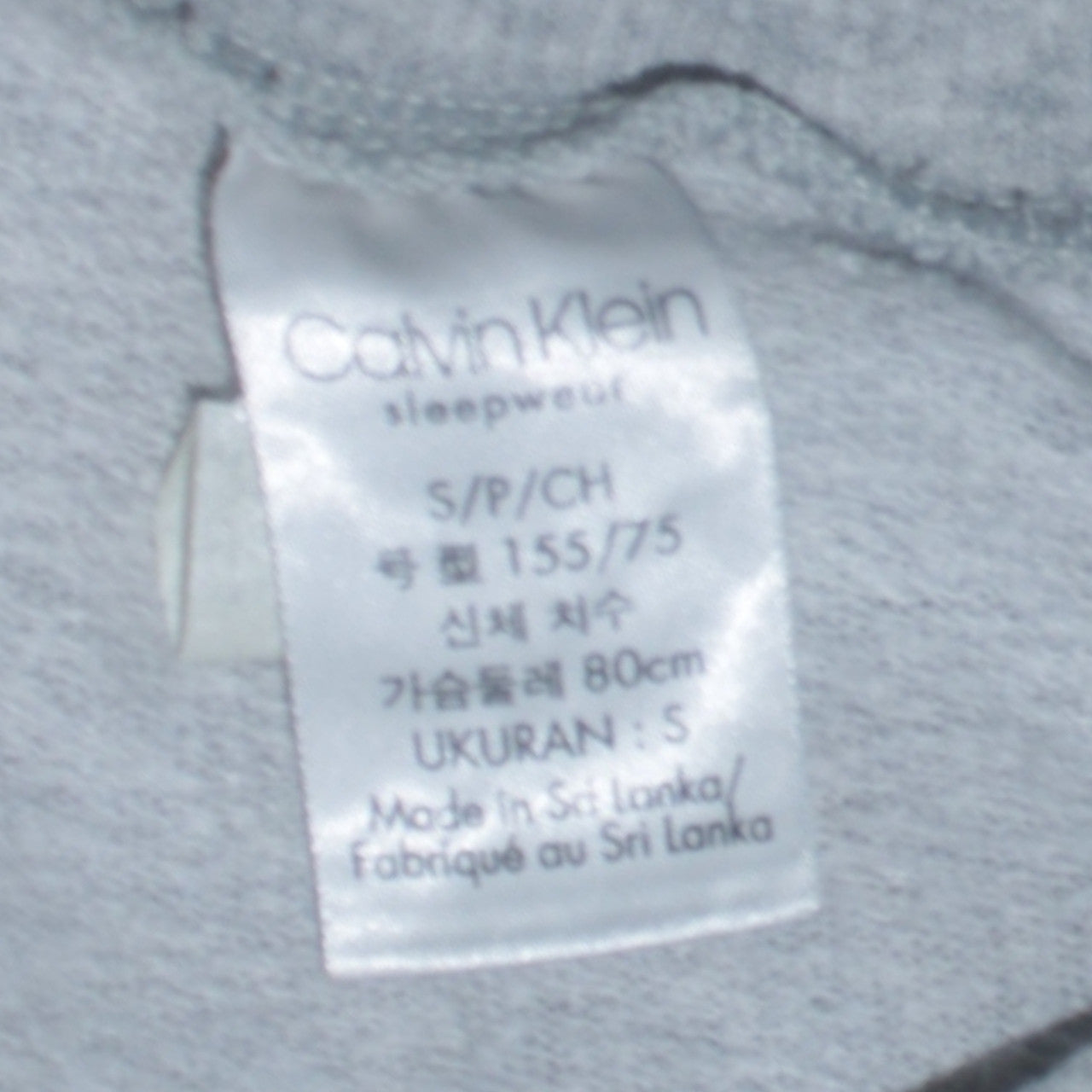 Calvin Klein Women Grey Pullover Sweatshirt S Logo Crew Neck
