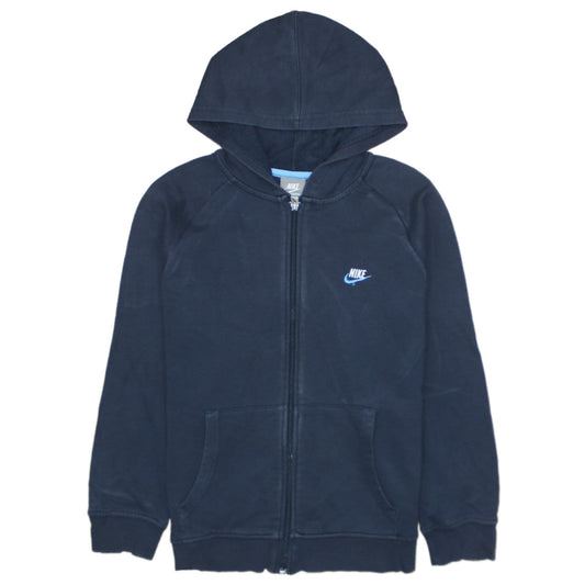 Nike Boys Navy Blue Full Zip Hoodie Size 10-12 Years Sportswear Logo