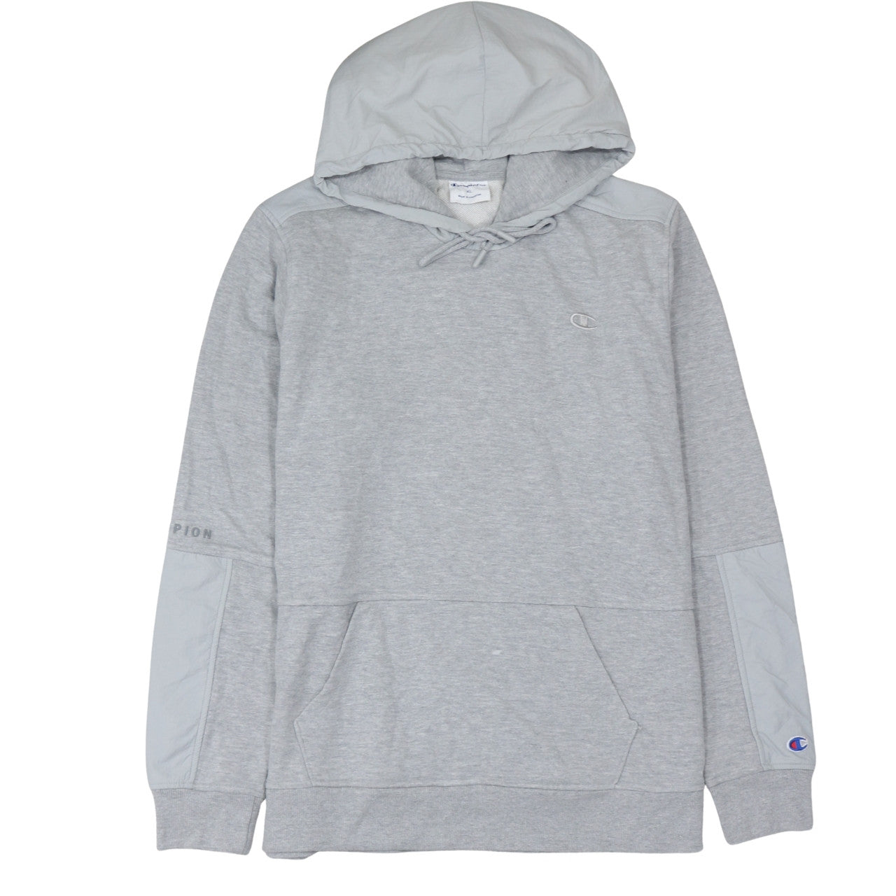 Champion Men's Grey XL Pullover Hoodie with Logo and Pocket