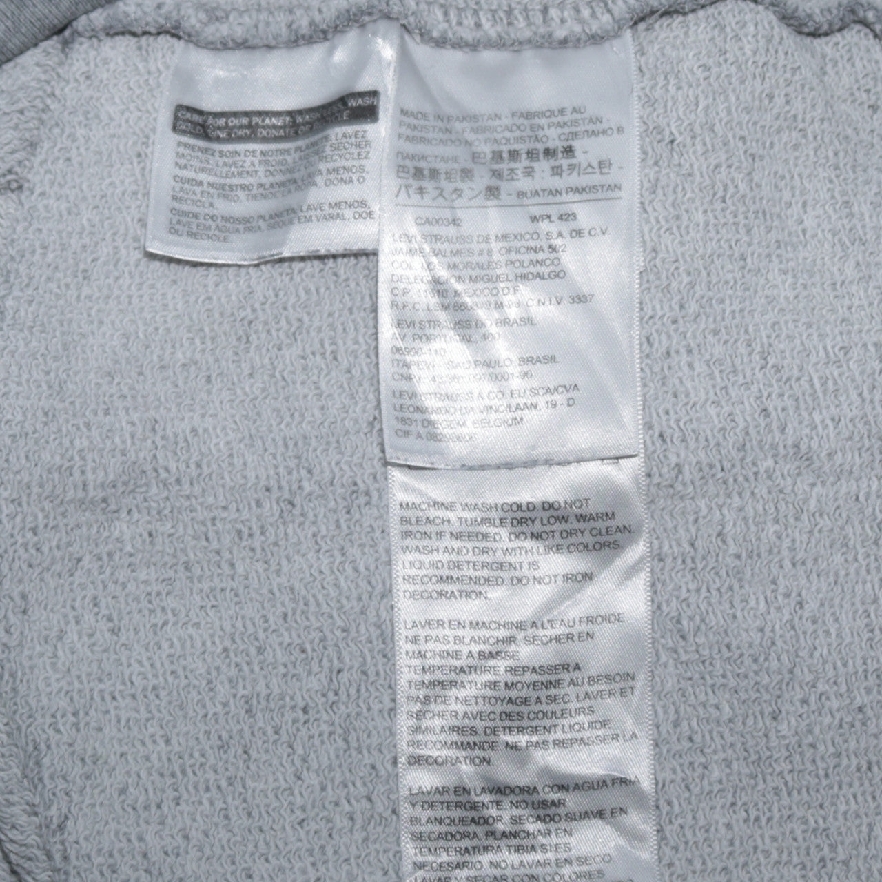 Levi's Men's Grey Small Crew Neck Logo Sweatshirt Pullover