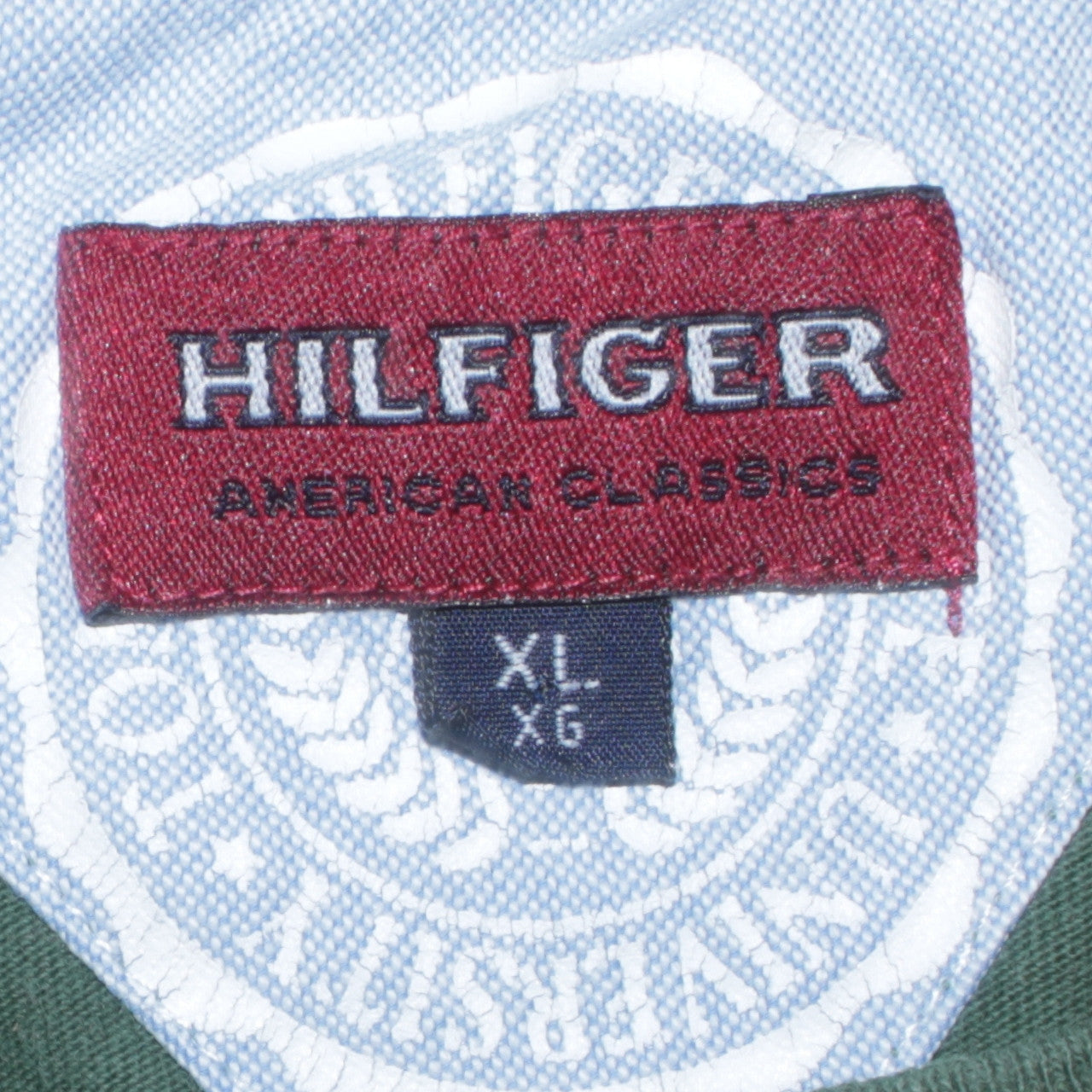 Hilfiger Men's Green XL Pullover Sweatshirt Classic College Logo