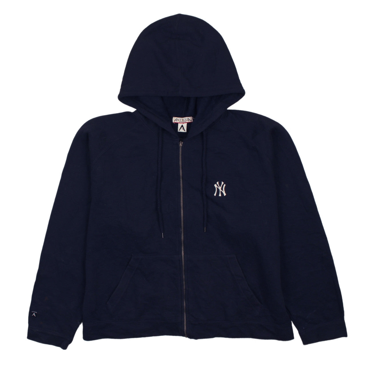 Antigua Womens Navy Full Zip Hoodie New York Yankees Embroidered Logo Size M