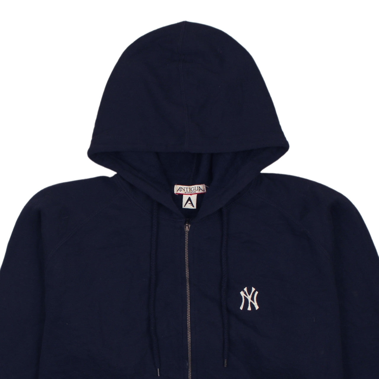 Antigua Womens Navy Full Zip Hoodie New York Yankees Embroidered Logo Size M