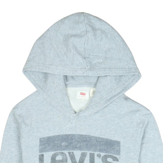Levi's Men's Grey Pullover Hoodie Small Logo Fleece Sweatshirt