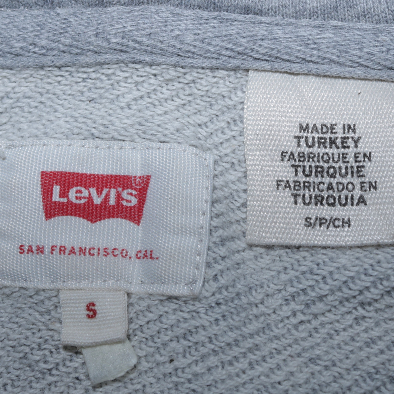Levi's Men's Grey Pullover Hoodie Small Logo Fleece Sweatshirt