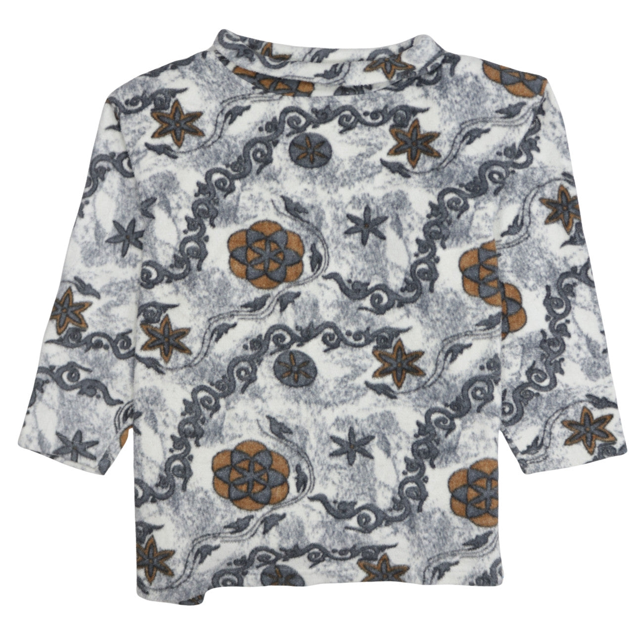 Marks and Spencer Women Grey Patterned Fleece Pullover Sweatshirt S