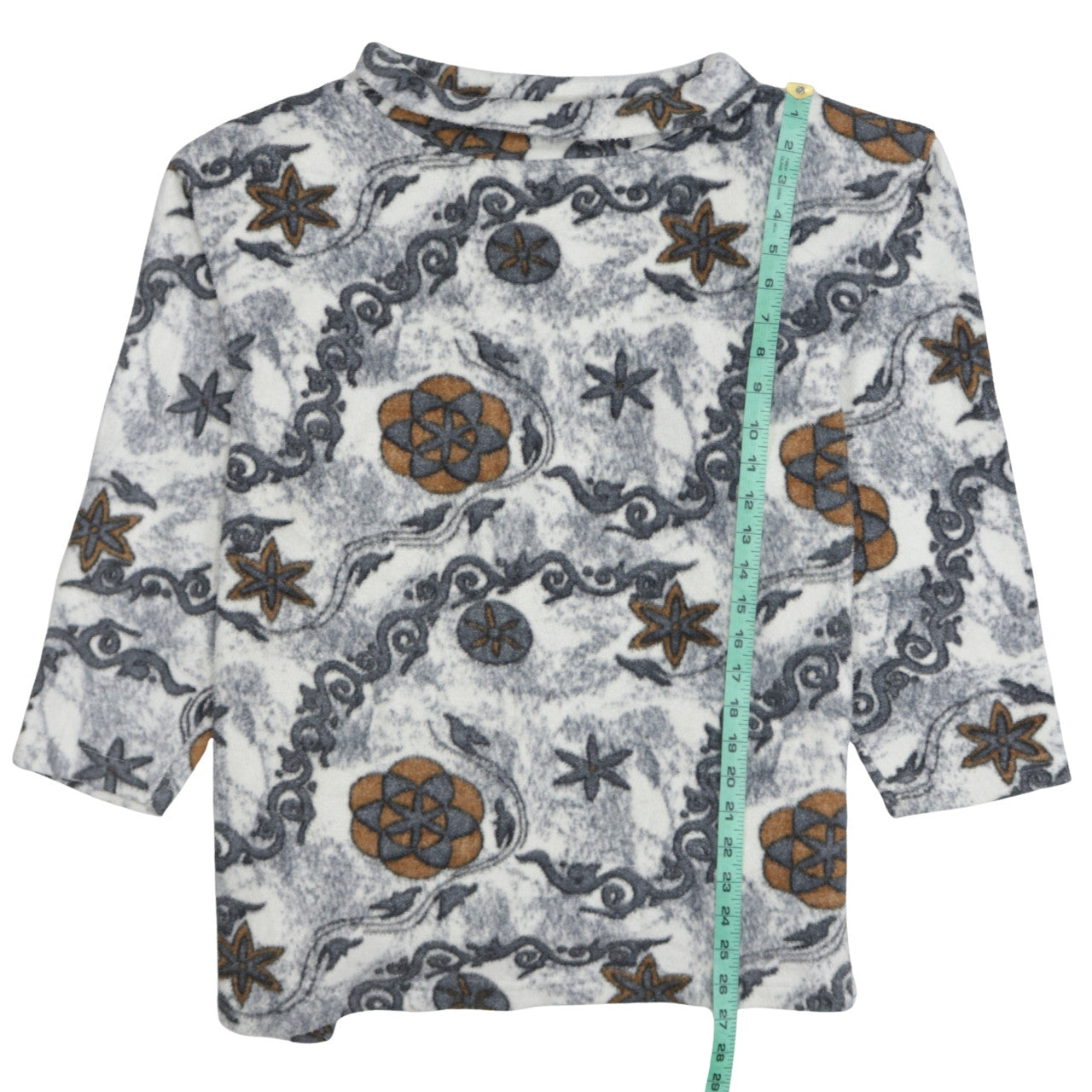 Marks and Spencer Women Grey Patterned Fleece Pullover Sweatshirt S