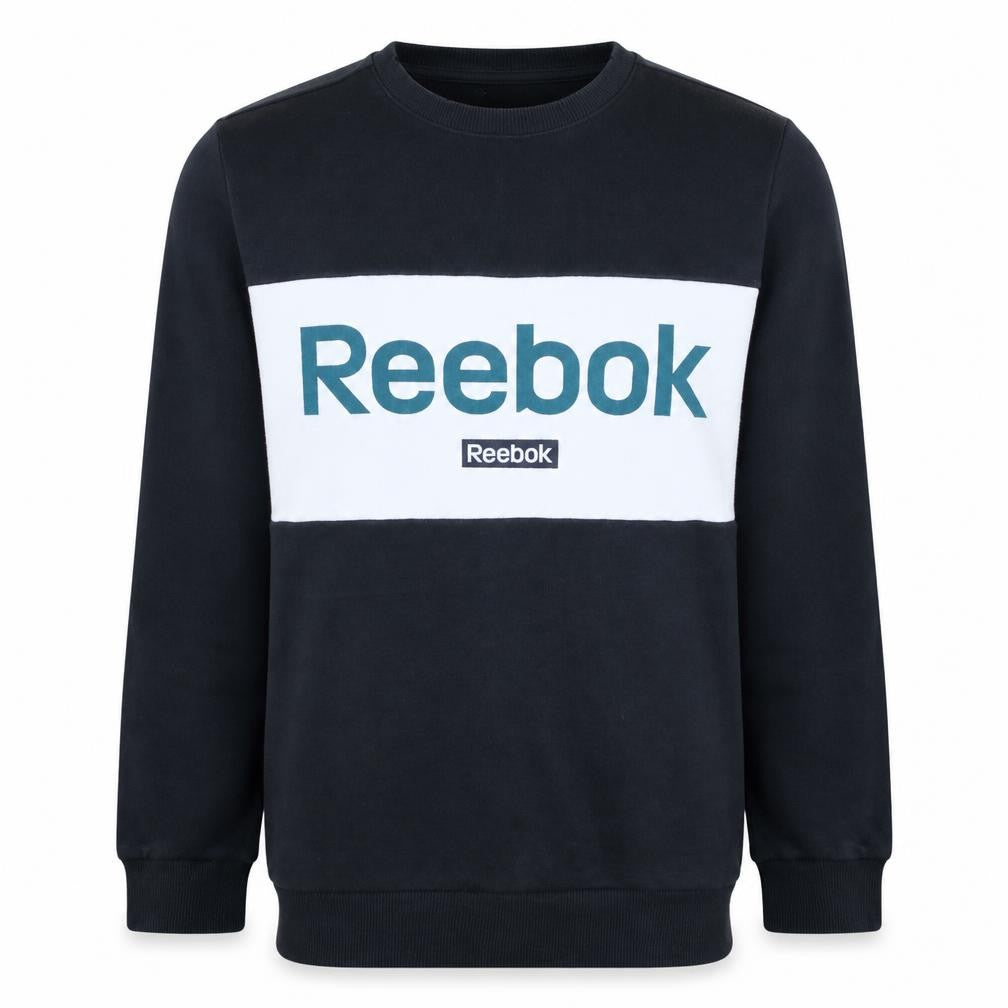 Reebok Men's Black Crew Neck Logo Sweatshirt Size M Regular Fit