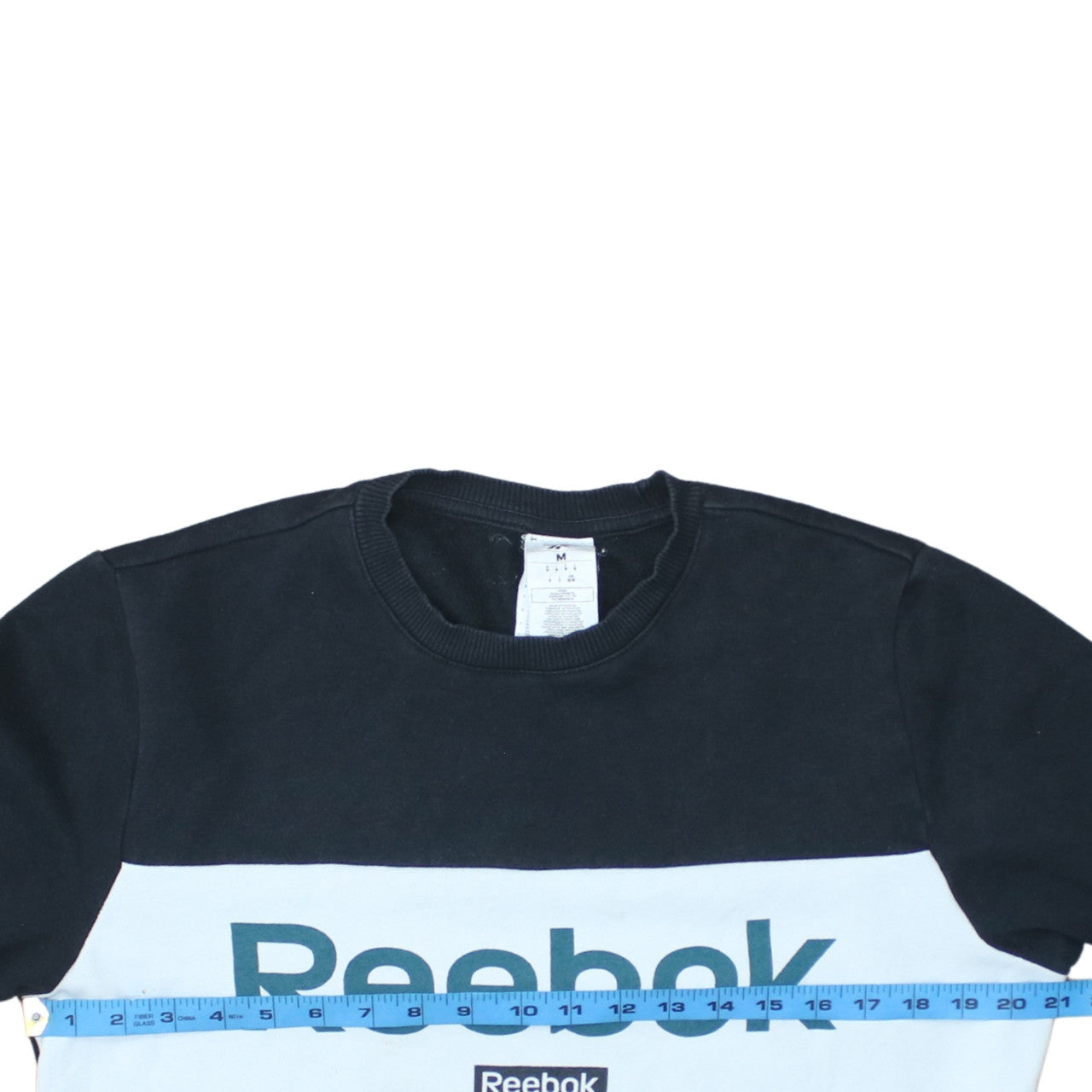 Reebok Men's Black Crew Neck Logo Sweatshirt Size M Regular Fit