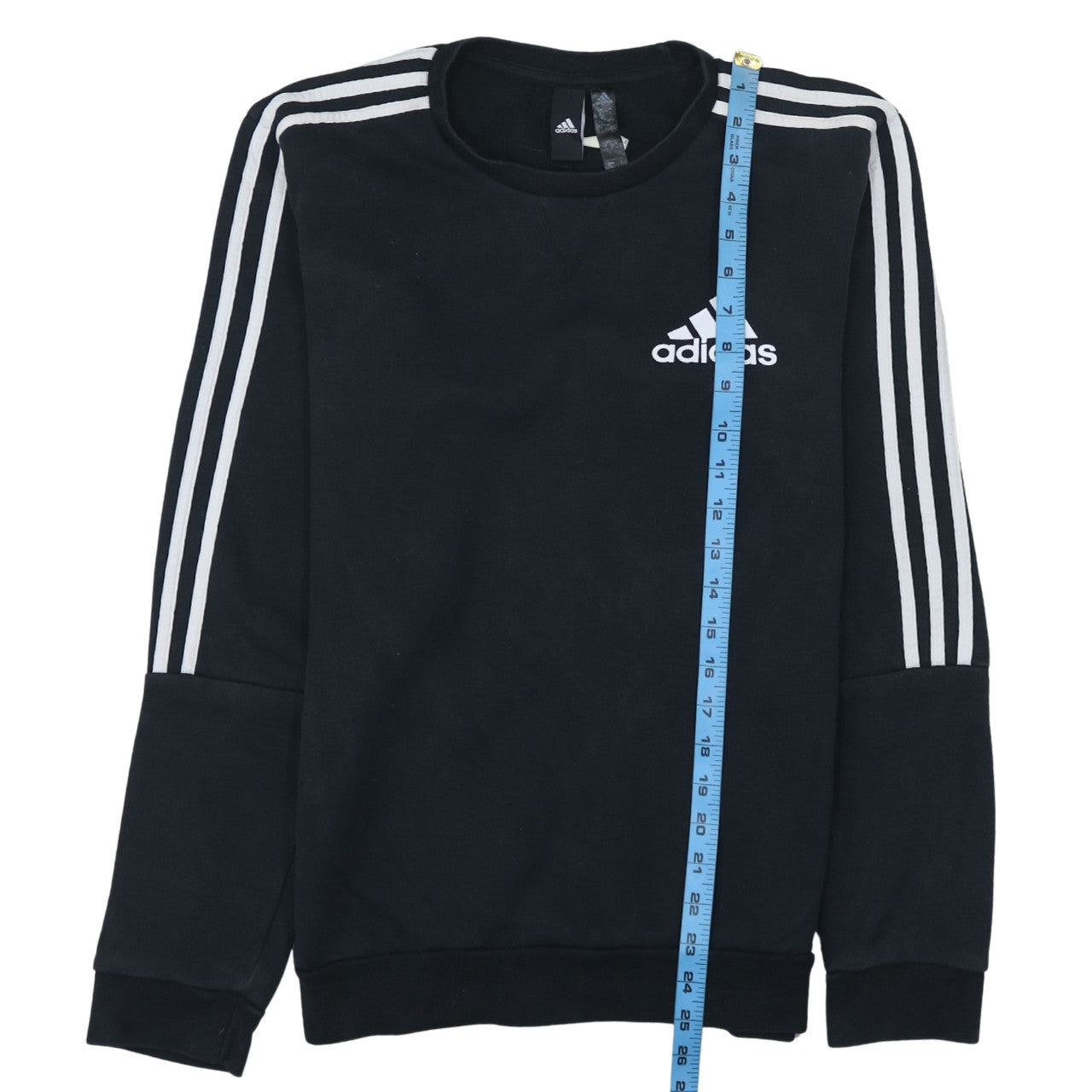 Adidas Men's Black Small Crew Neck Pullover Sweatshirt