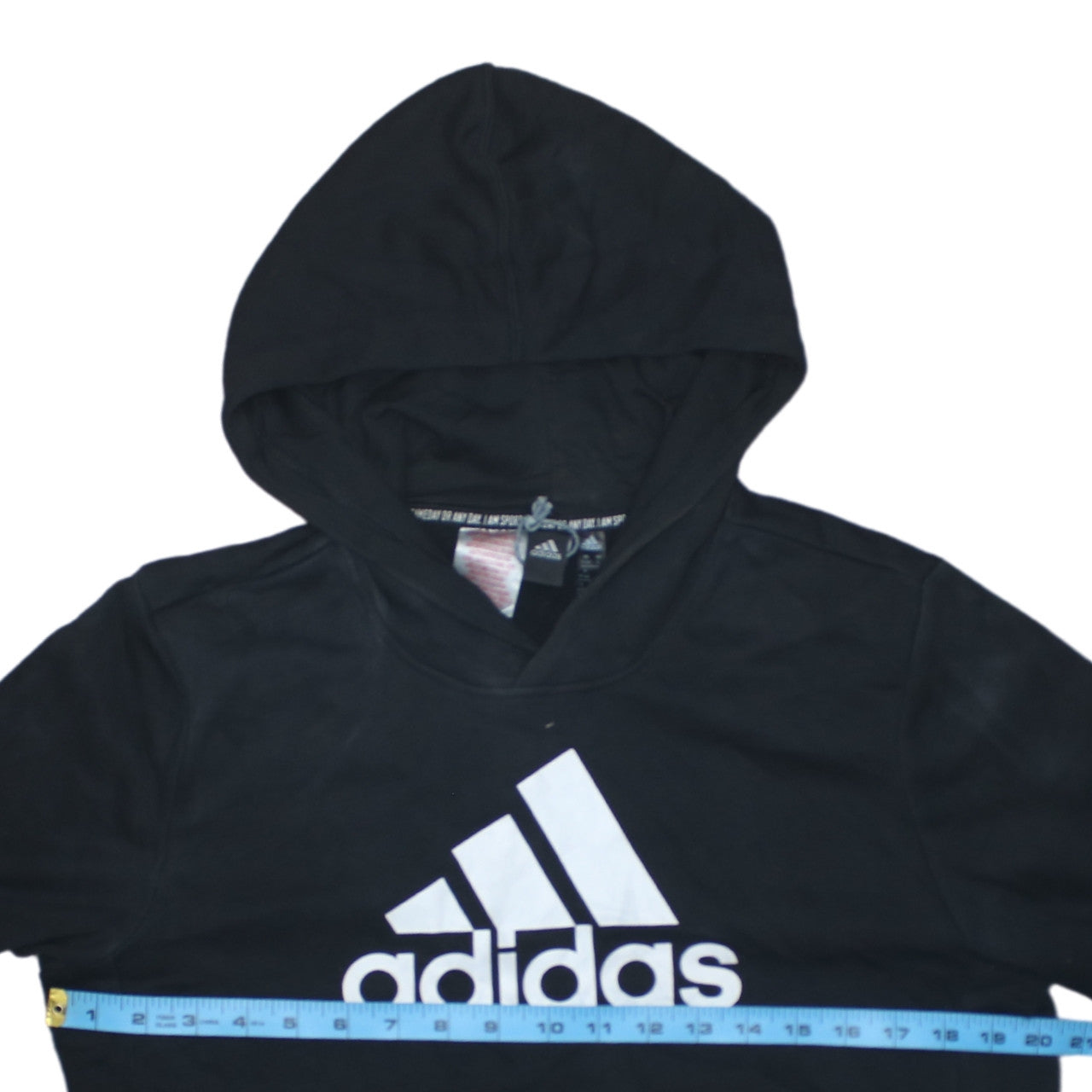 Adidas Boys Black Pullover Hoodie 15-16 Years Logo Sportswear