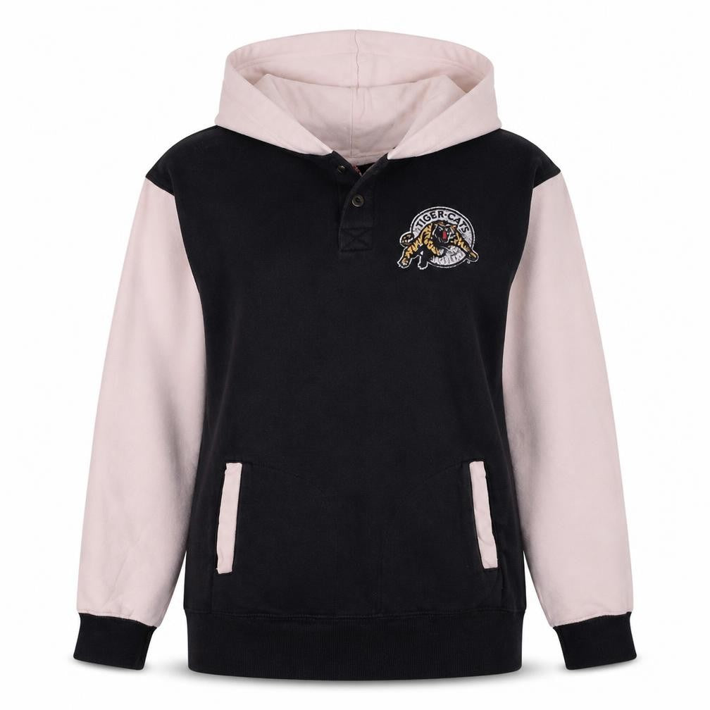 Reebok Women Black Beige Hamilton Tiger-Cats Hooded Sweatshirt Size L