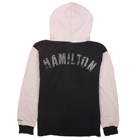 Reebok Women Black Beige Hamilton Tiger-Cats Hooded Sweatshirt Size L