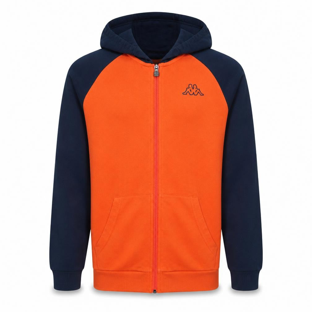 Kappa Boys Orange & Navy Full Zip Hoodie 14 Years 164cm Cotton Blend