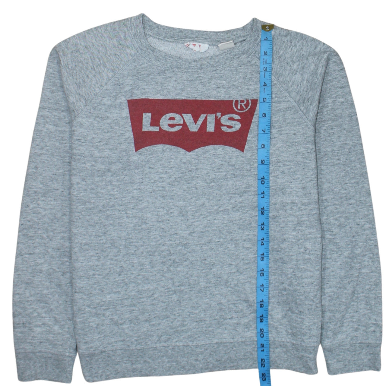 Levi's Men's Grey Logo Crew Neck Pullover Sweatshirt Size L