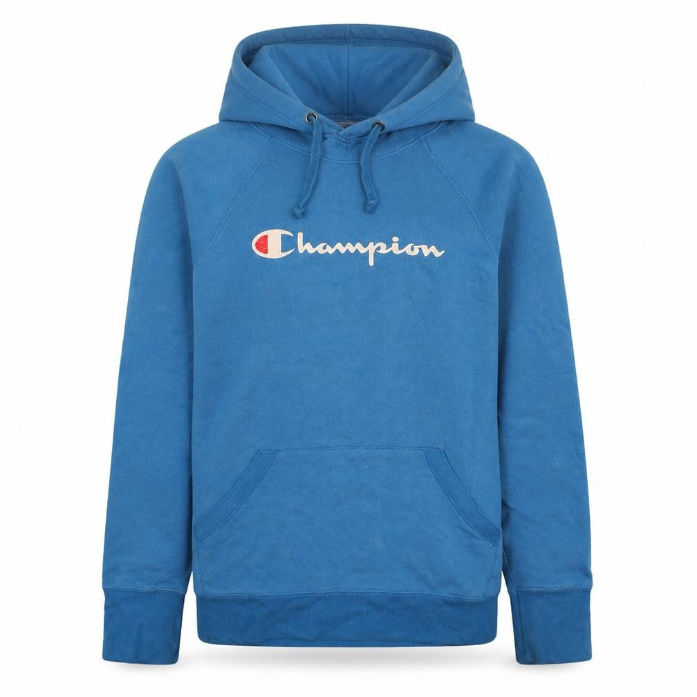 Champion Men's Blue Pullover Hoodie Size S Graphic Logo Sweatshirt
