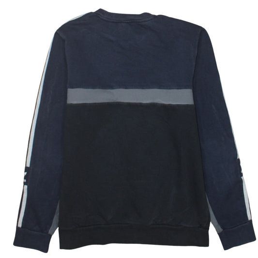 Adidas Boys Navy Black Colourblock Sweatshirt XL 15-16 Years Long Sleeve