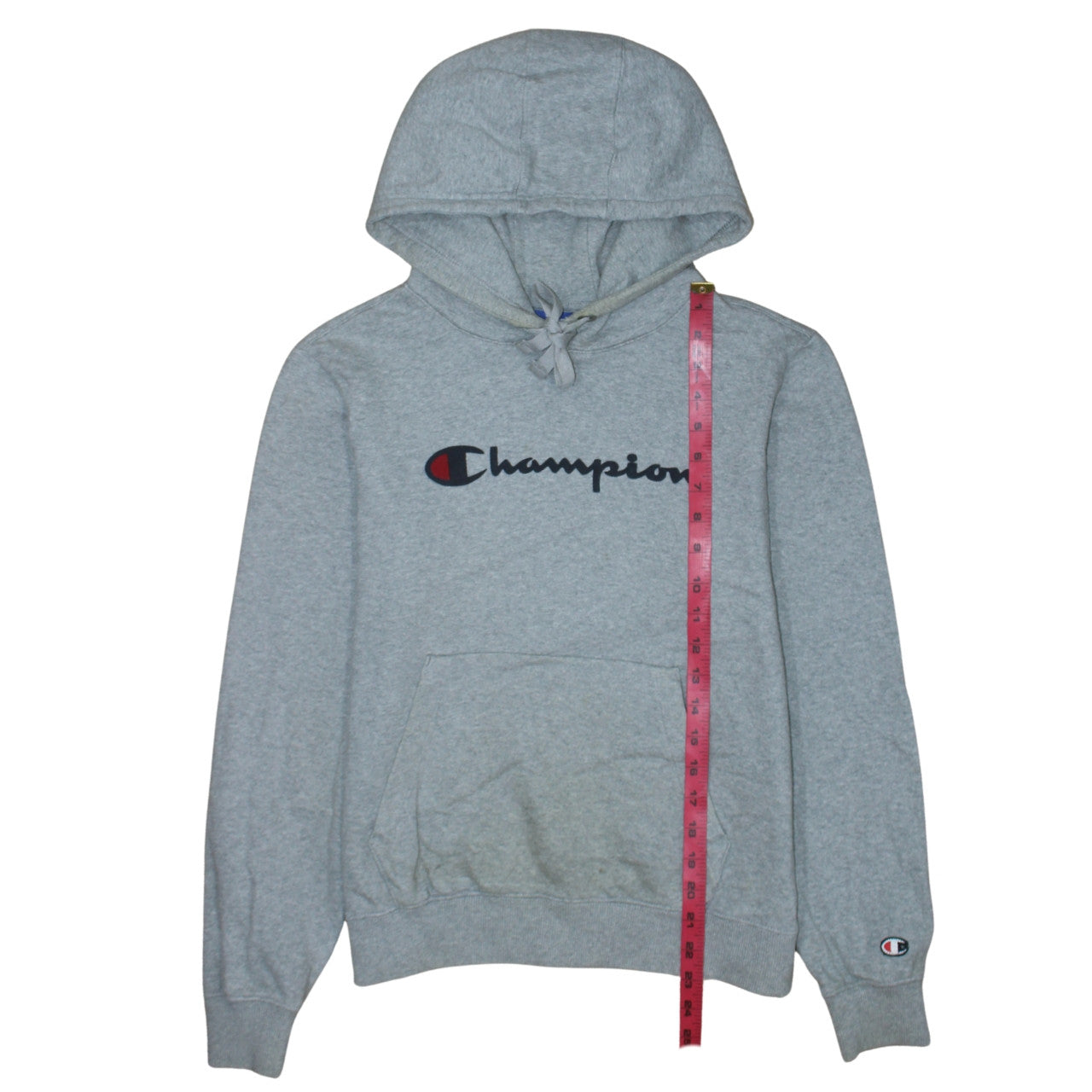 Champion Men's Grey Small Pullover Hoodie 100% Cotton Logo Sweatshirt