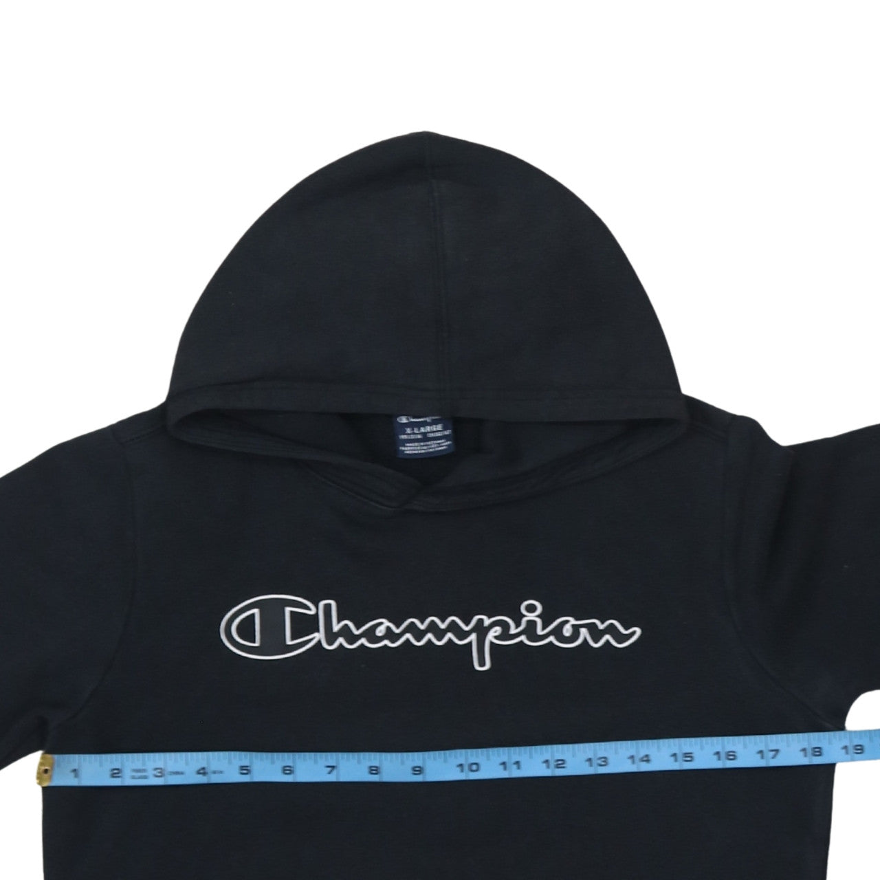 Champion Boys Black XL Pullover Hoodie with Logo Embroidery