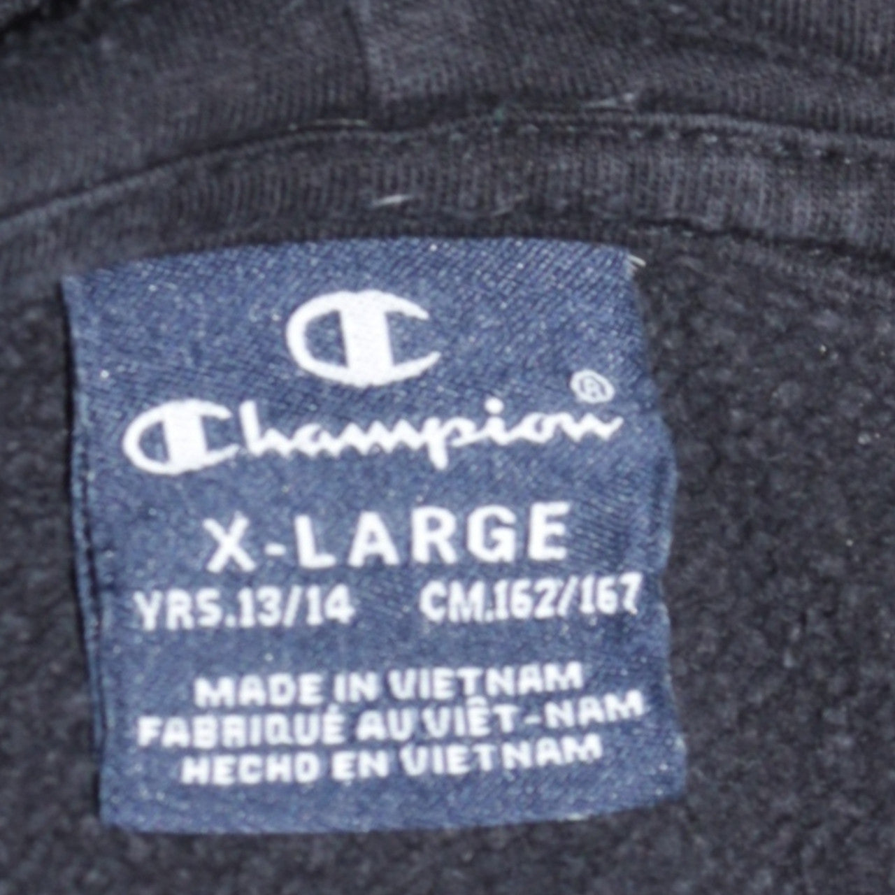 Champion Boys Black XL Pullover Hoodie with Logo Embroidery