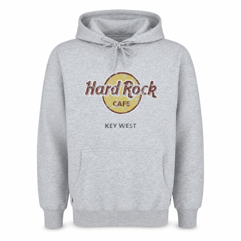 Hard Rock Cafe Key West Grey Pullover Hoodie Men's Medium Fleece Logo