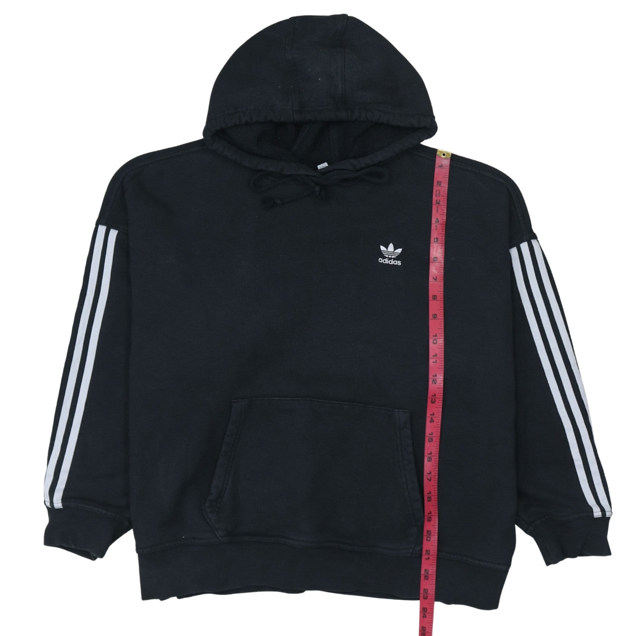 Adidas Womens Black Size 10 Pullover Hoodie with Logo Detail