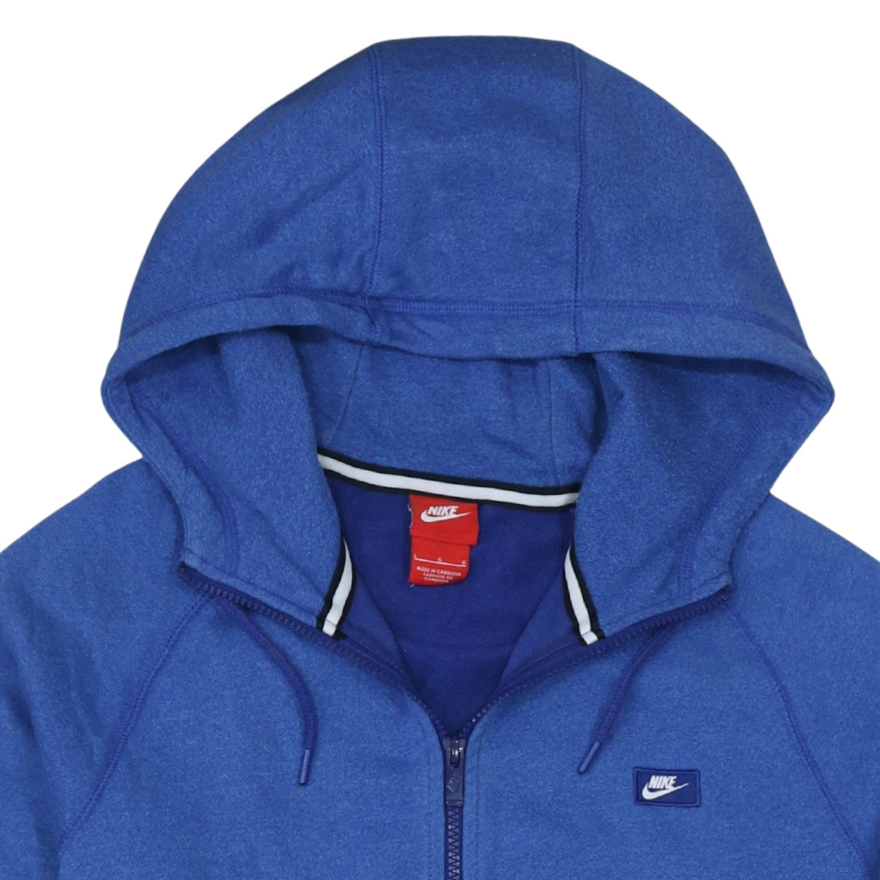 Nike Men Blue Full Zip Hoodie L Sportswear Cotton Blend
