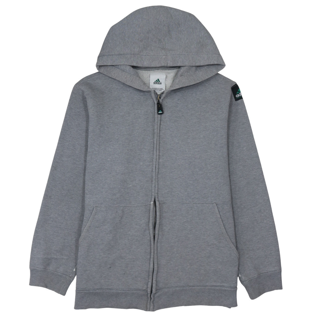 Adidas Men’s Grey Full Zip Hoodie M Regular Fit Fleece Sweatshirt