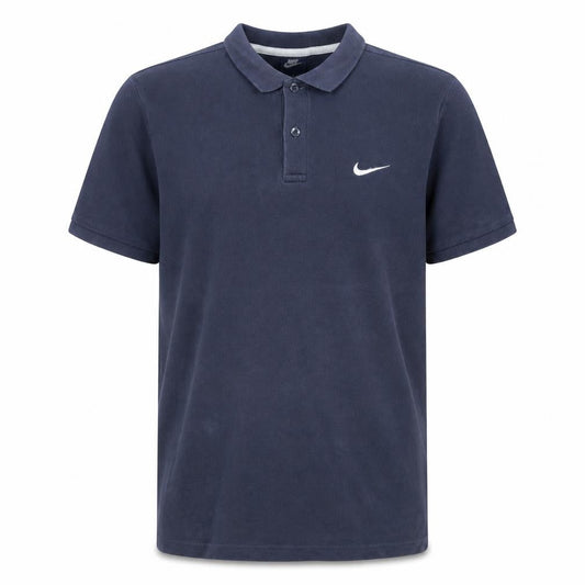 Nike Men's Blue Cotton Polo Shirt L Regular Fit Short Sleeve