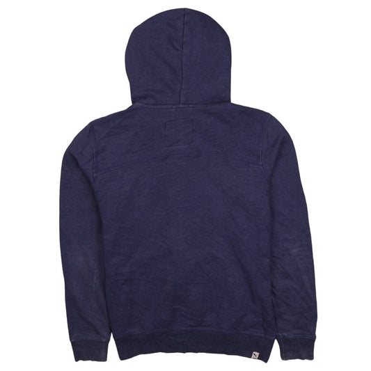 Puma Women Blue Full Zip Hoodie Size 12 Cotton Blend Casual