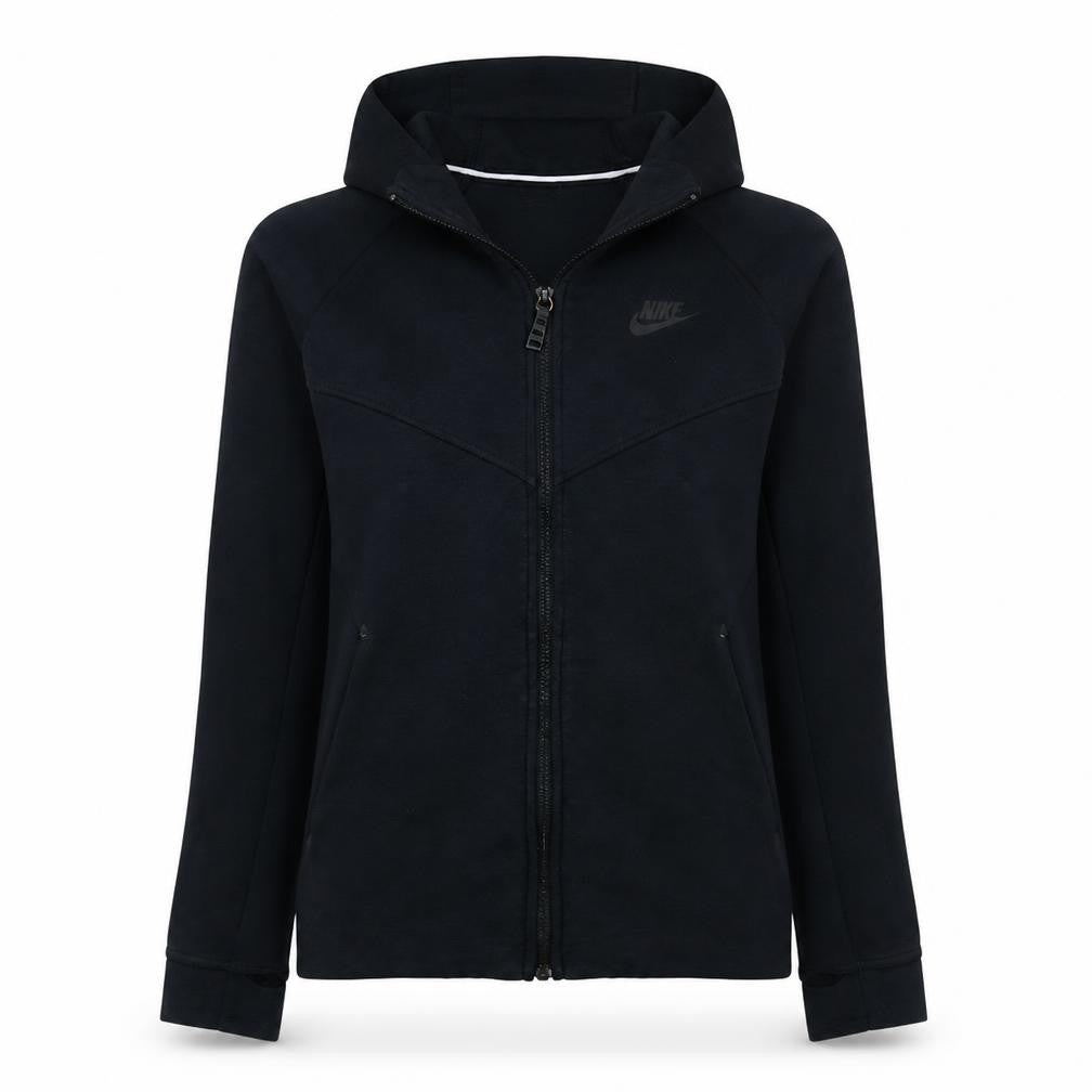 Nike Women Black Full Zip Hoodie Medium Cotton Blend Casual