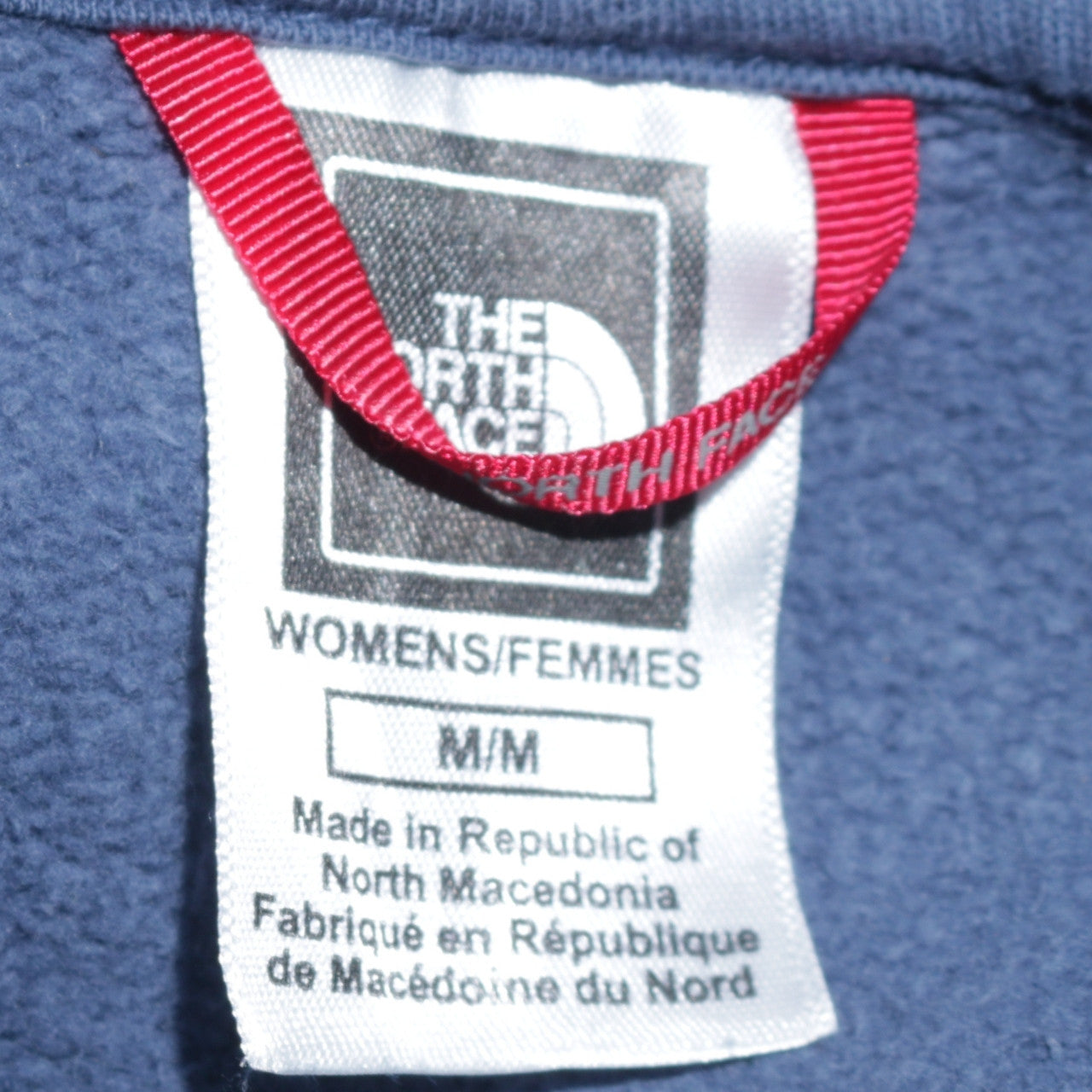 The North Face Womens Blue Pullover Hoodie Medium 100% Cotton Logo Casual