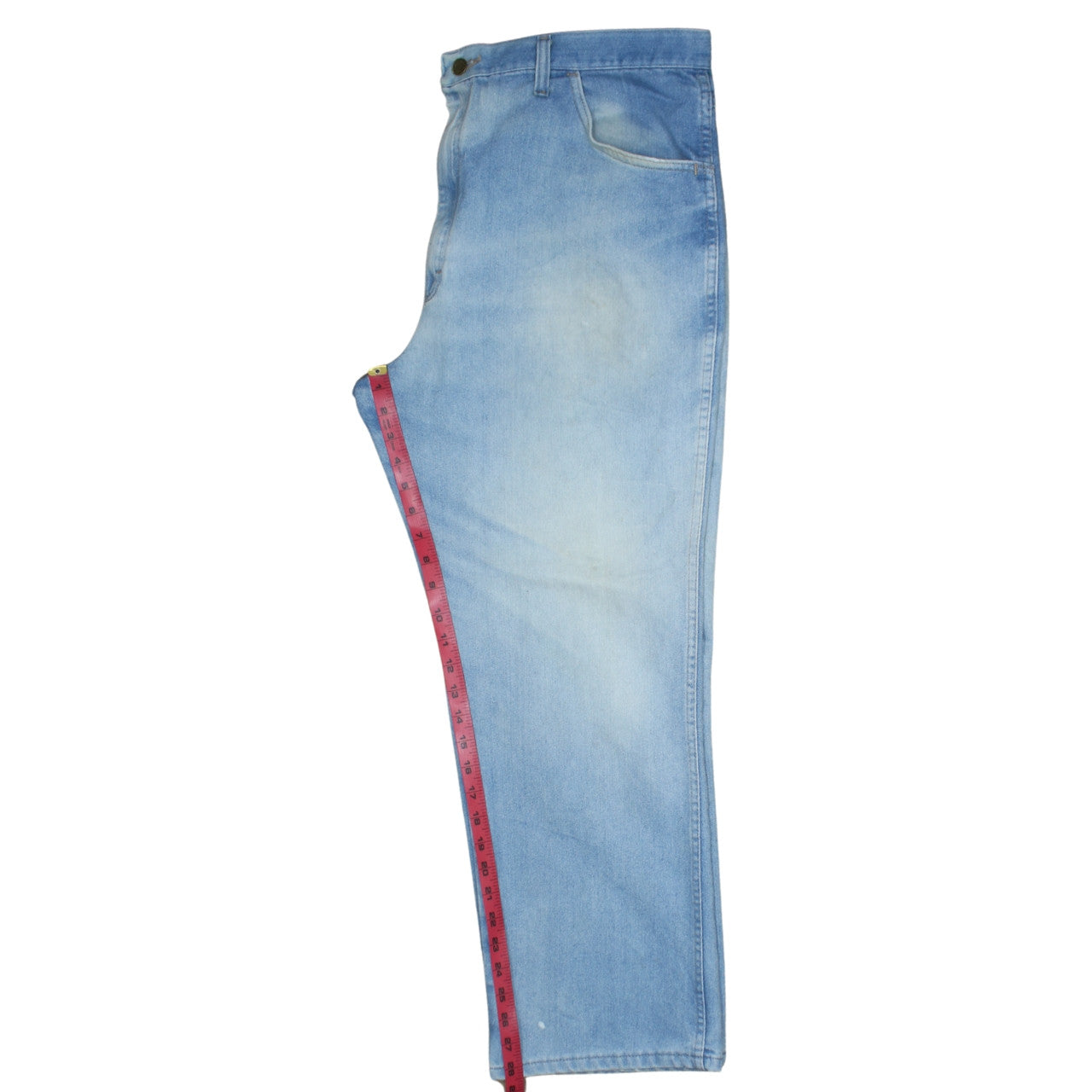 Wrangler Men's Blue 42x29 Straight Leg Light Wash Denim Jeans