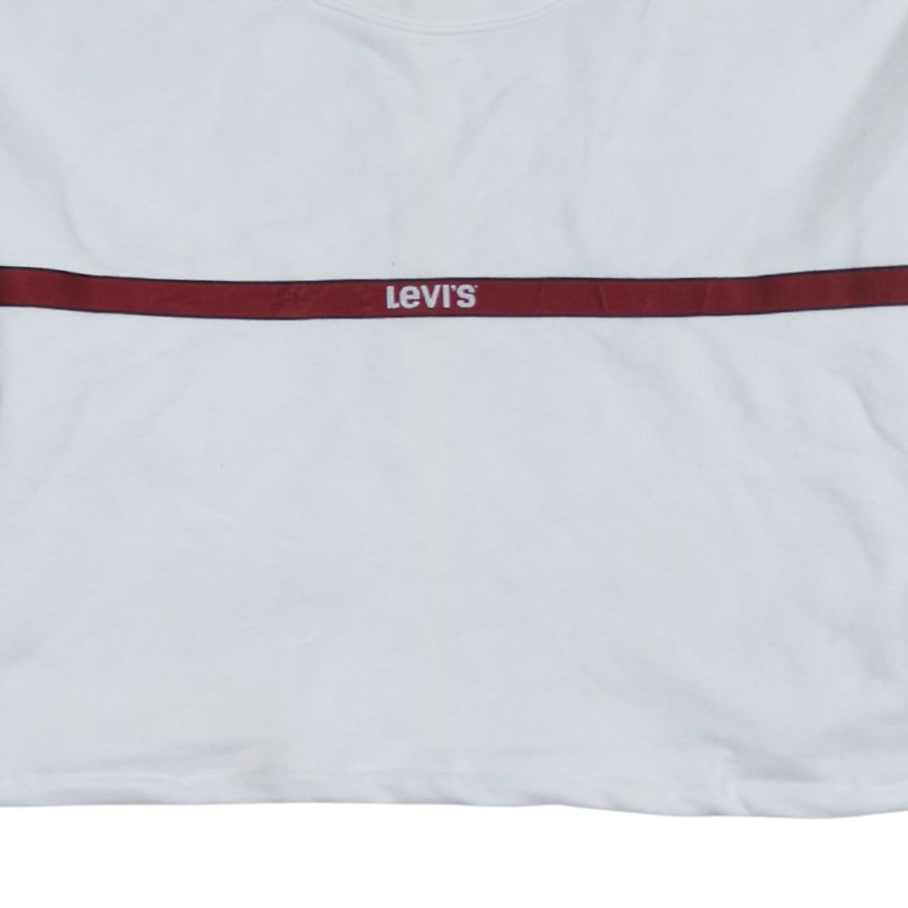 Levi's Women's White XS Pullover Sweatshirt with Red Logo Trim