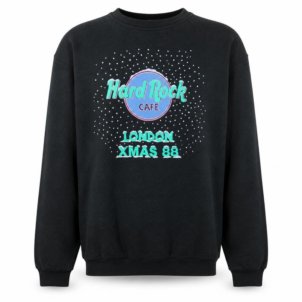Hard Rock Cafe London Men's Black L Vintage 80s Sweatshirt