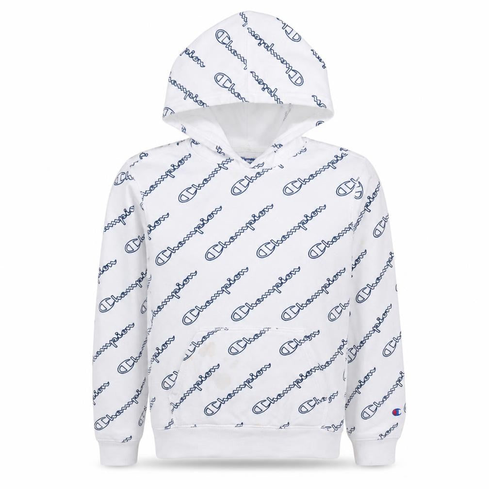 Champion Women's White XL Pullover Hoodie with Logo Print