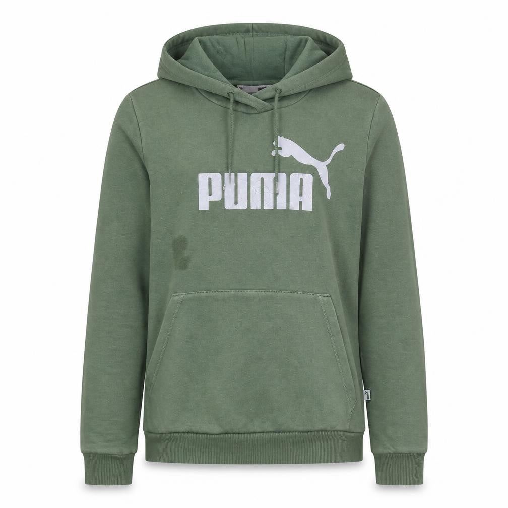 Puma Women Green Pullover Hoodie Size 10 Logo Print Cotton