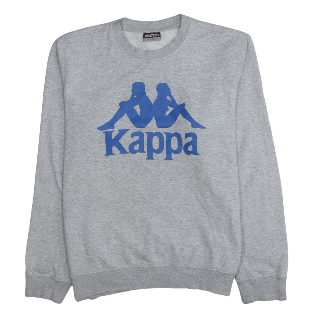 Kappa Men's Grey 2XL Pullover Sweatshirt with Blue Logo