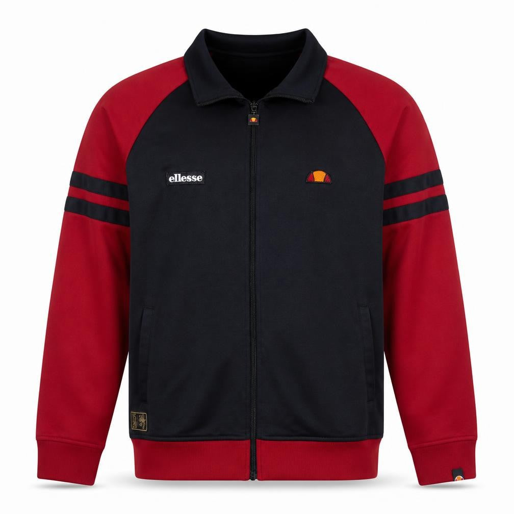 Ellesse Men's Black Red Full Zip Sweatshirt UK M