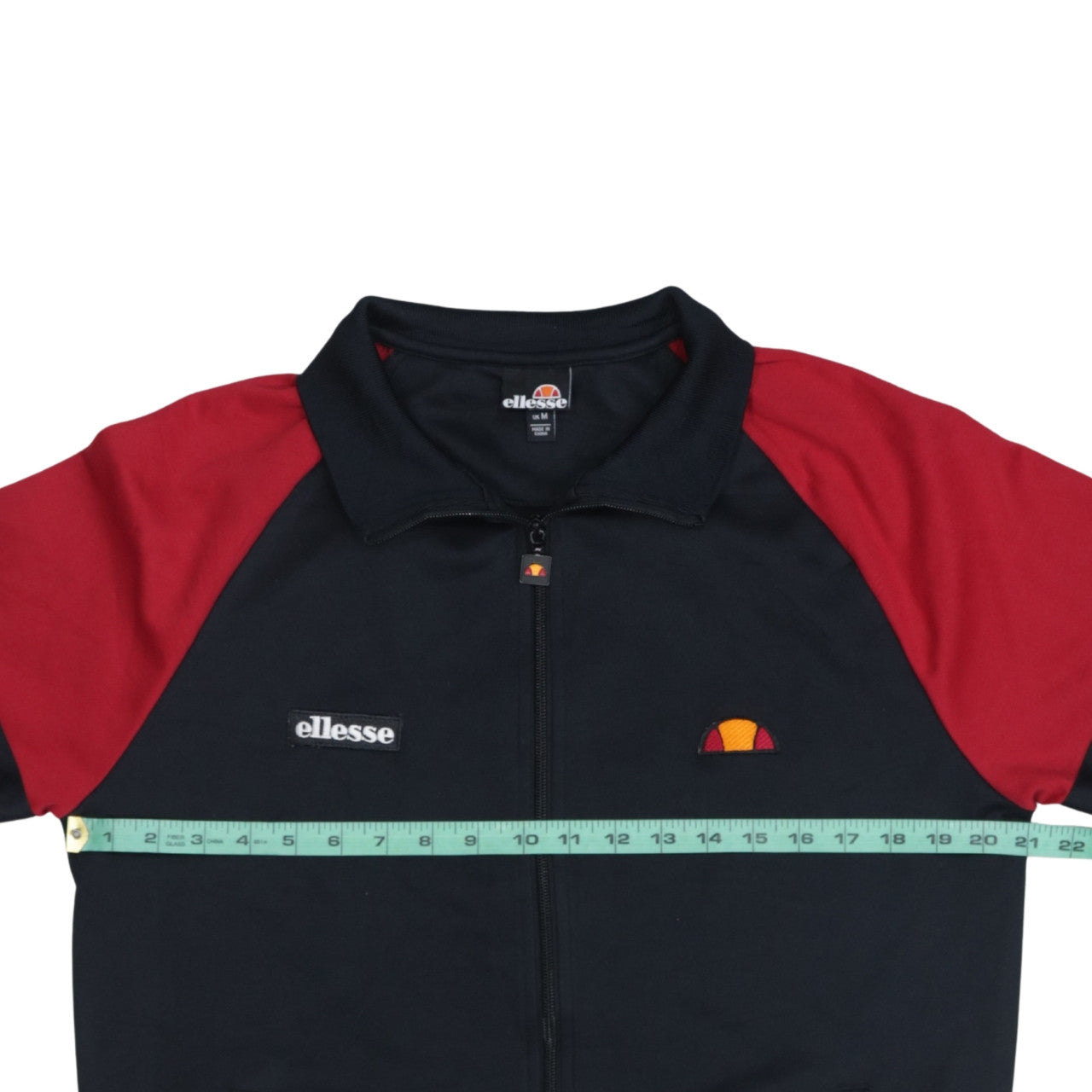 Ellesse Men's Black Red Full Zip Sweatshirt UK M