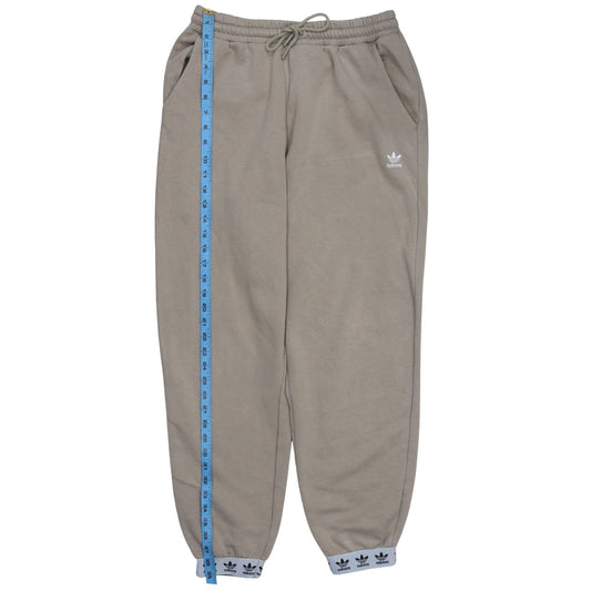 Adidas Women's Beige Jogger Sweatpants Size 12 Fleece Cuffed