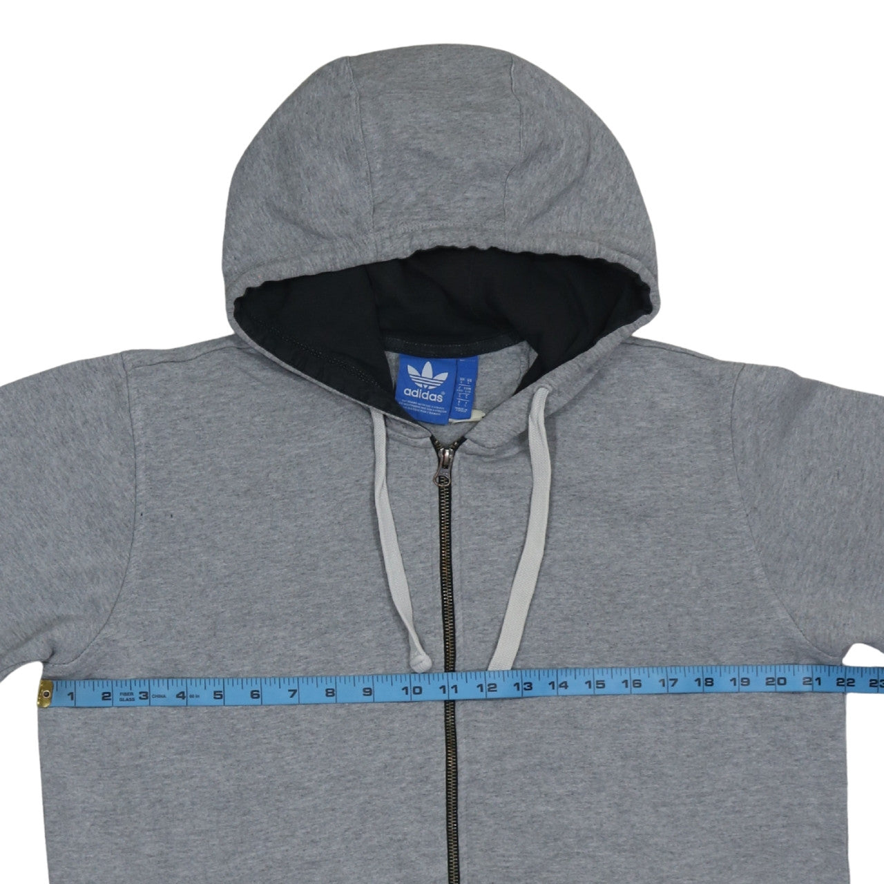 Adidas Men's Grey Full Zip Hoodie Size L Sports Fleece Jacket