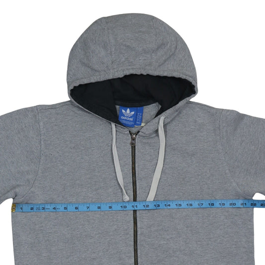 Adidas Men's Grey Full Zip Hoodie Size L Sports Fleece Jacket