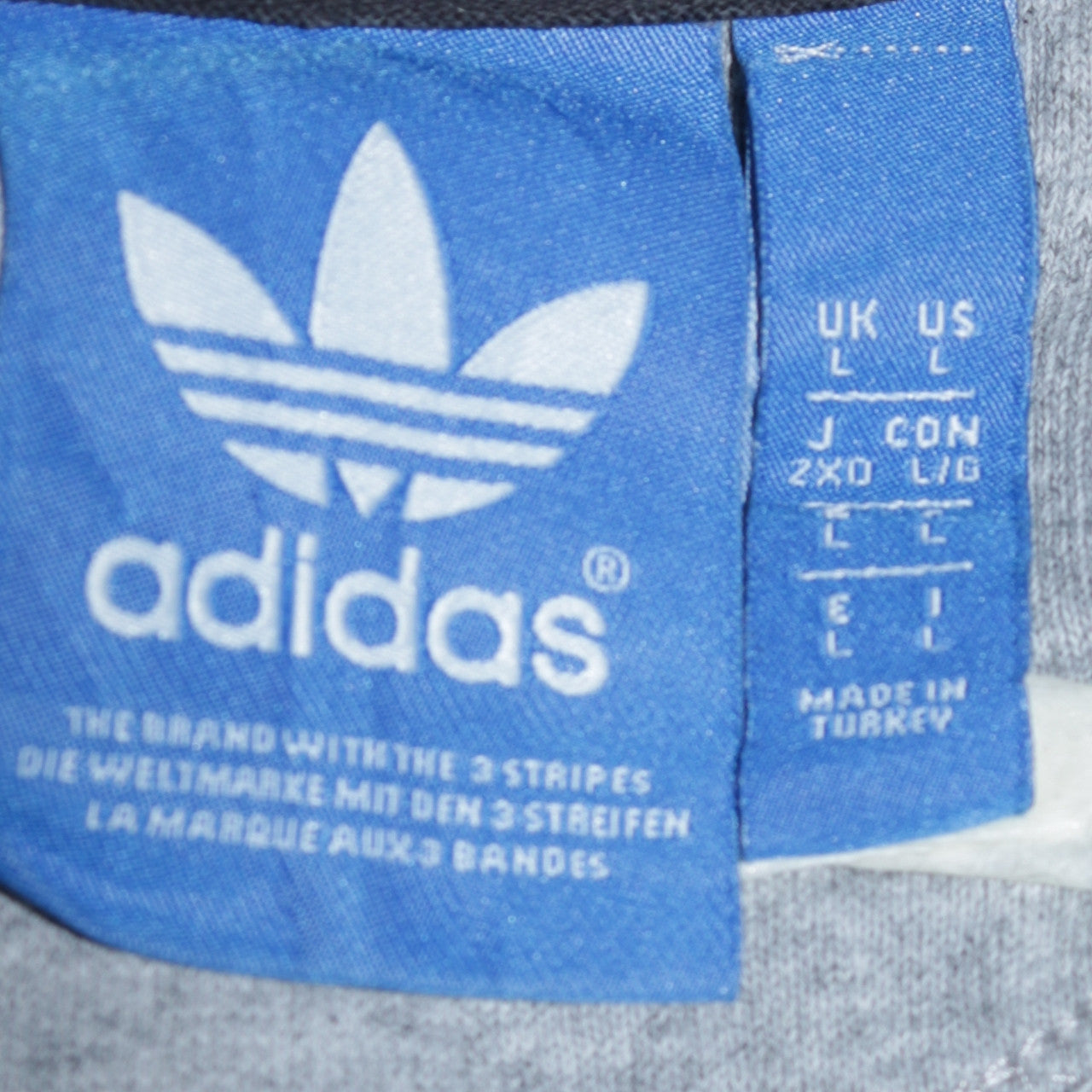 Adidas Men's Grey Full Zip Hoodie Size L Sports Fleece Jacket