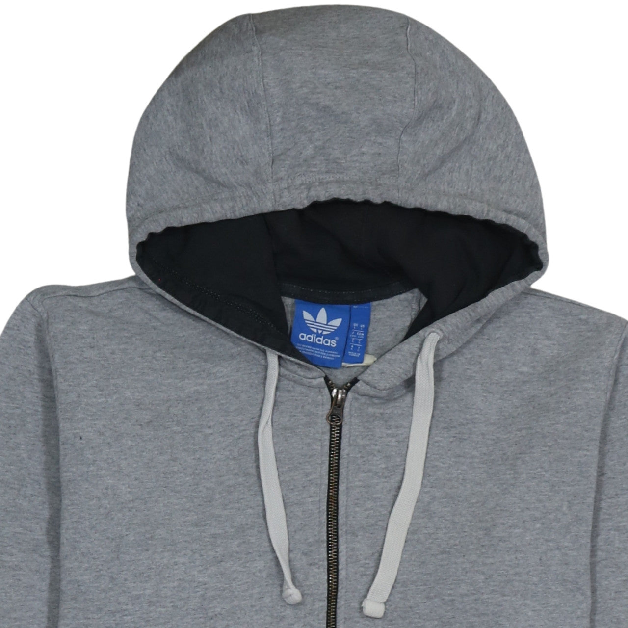 Adidas Men's Grey Full Zip Hoodie Size L Sports Fleece Jacket